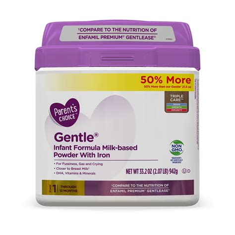 Gentle Infant Formula reduces fussiness, gas and crying at feeding time. Contains cow's milk protein that has been partially broken into smaller parts so that it's easier for tiny …